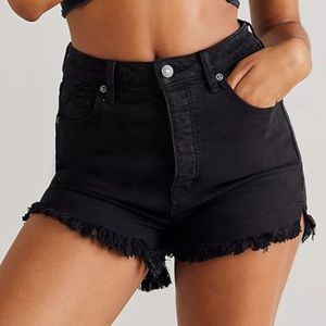 Free People - We The Free - CRVY Vintage High-Rise Shorts - Black size 27